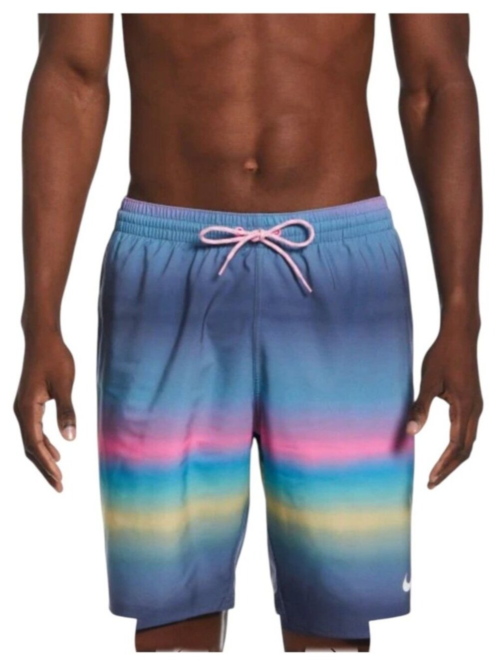 Nike Horizon Stripe Volley Short Swim Trunk Bathing Suit NESSD477-480 Mens M NEW